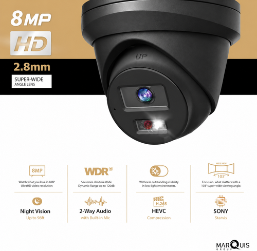 Hikvision OEM 8MP 2 WAY AUDIO BLACK